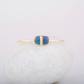 Labradorite Cuff Bangle - 9x14mm Cushion Gemstone Bracelet - 925 Silver Bracelet - Adjustable Bangle - Gold Plated Bracelet - Gift for Her